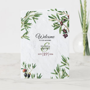 Programme Feuille d'olive Grèce île Mariage Ordre de service