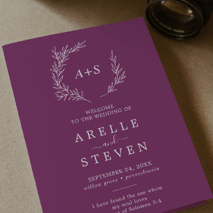 Programme Feuille minimale   Berry Purple Folple Mariage