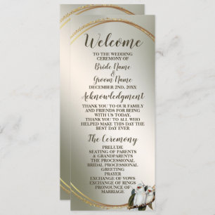 Programme Feuilles verts Cockatoo à la fête de mariage