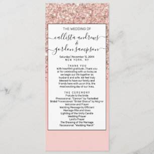 Programme Fille Rose Gold Confetti Pink Gradient Ombre