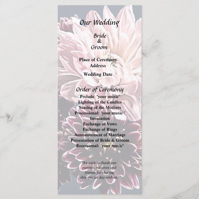 Programme Filles et marguerites sombres et légères (Devant)