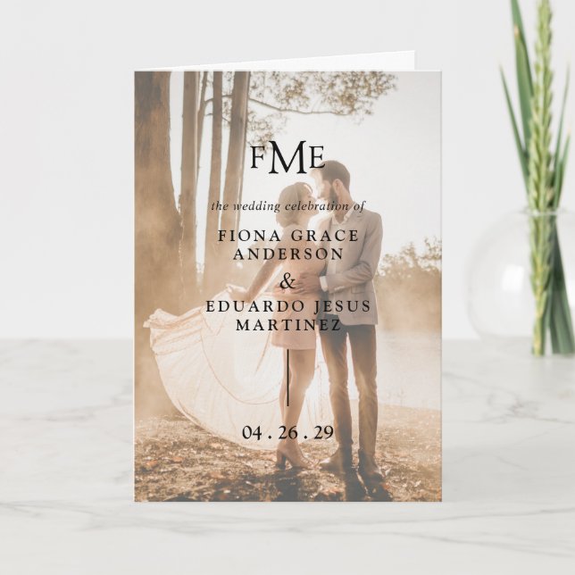 Programme Fiona Photo Bold Monogramme Mariage moderne (Devant)