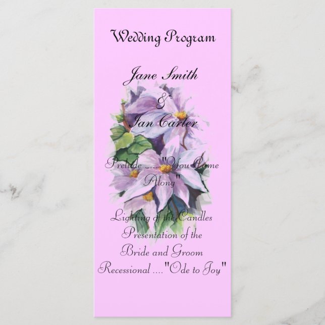 Programme Fleur de clematis d'aquarelle (Devant)