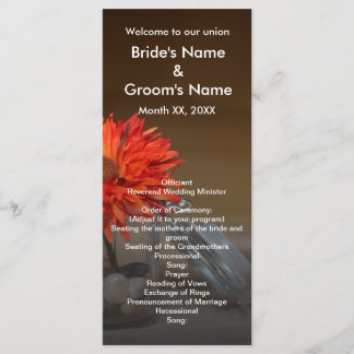 Programme Fleur orange dans le Mariage Jar de Mason