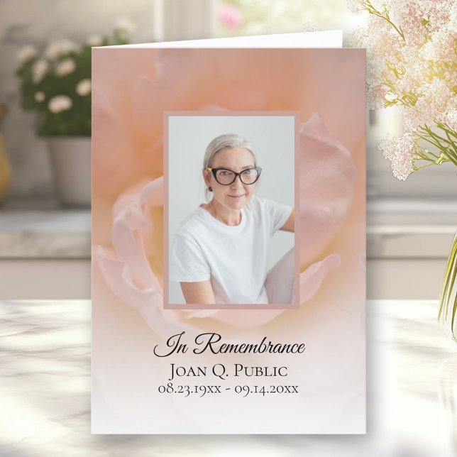 Programme Fleur rose pâle Service funéraire pétal plié (Créateur téléchargé)