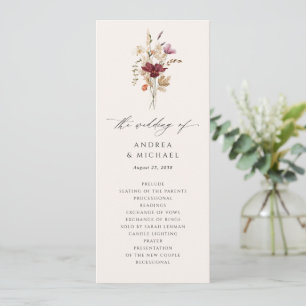 Programme Fleur sauvage Boho Elegant Mariage de automne