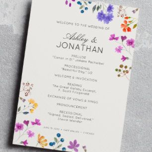 Programme Fleur sauvage intemporel simple Albâtre Mariage bl