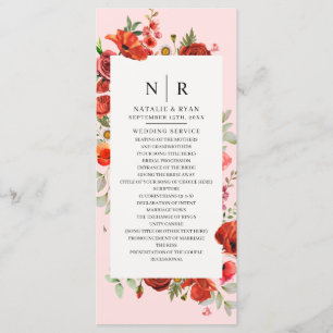 Programme Fleur sauvage  Pink Monogram Mariage