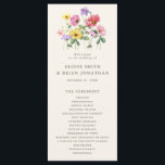 Programme Fleur sauvage Rustic Chic Floral Mariage campagnar<br><div class="desc">Célébrez votre histoire d'amour avec cette carte élégante de programme de mariage floral avec une aquarelle de charme fleur sauvage et script de calligraphie moderne. Parfait pour un mariage de jardin, une cérémonie en plein air ou une célébration boho rustique, ce design mêle des éléments floral fantaisistes à une élégance...</div>