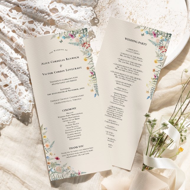 Programme Fleur sauvage simple Fern Mariage beige plat (Créateur téléchargé)