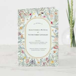 Programme Fleur sauvage vintage Fern Mint Green Mariage plié