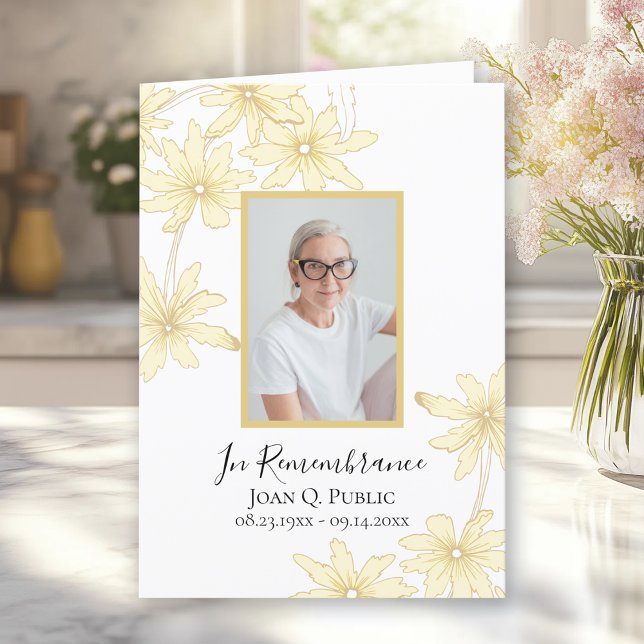 Programme Fleurs de marguerite jaune pâle Service funéraire  (Créateur téléchargé)