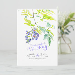 Programme Fleurs de vigne fleurie violette aquarelle mariage