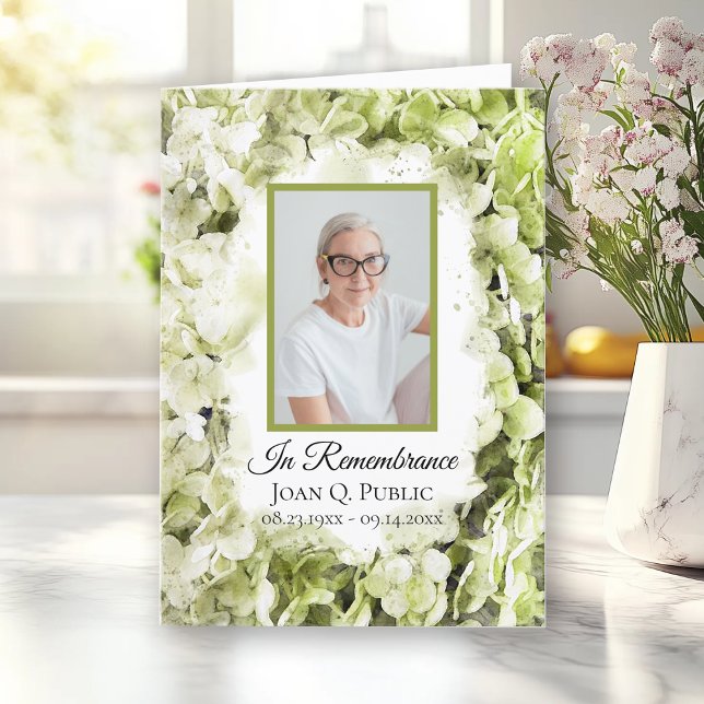 Programme Fleurs d'Hydrangée Verte Service funéraire Plié (Créateur téléchargé)