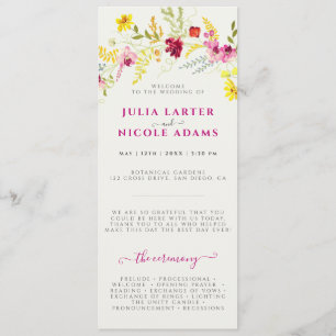 Programme Fleurs d'orchidées violettes roses Mariage de cour