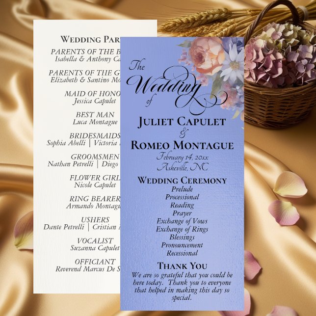 Programme Fleurs sauvages à l'aquarelle - Mariage bleu ciel (Créateur téléchargé)
