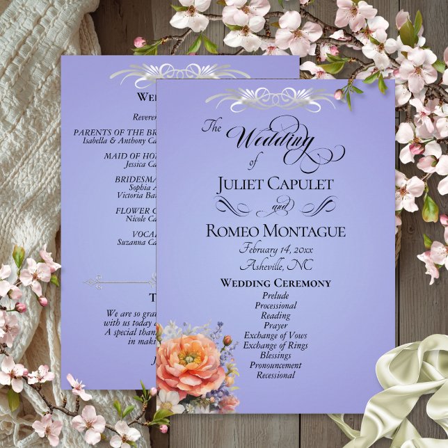 Programme Fleurs sauvages à l'aquarelle - Mariage bleu ciel (Créateur téléchargé)