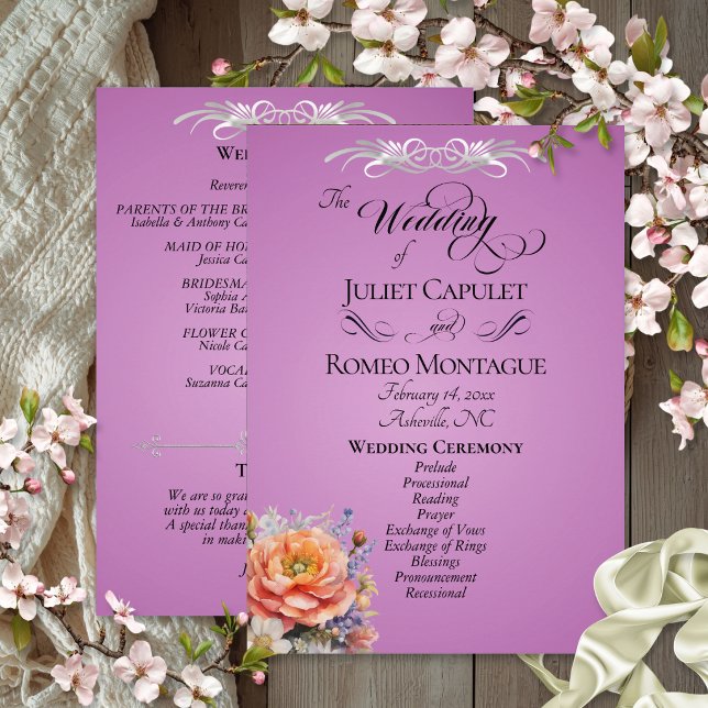 Programme Fleurs sauvages à l'aquarelle - Mariage lavande (Créateur téléchargé)