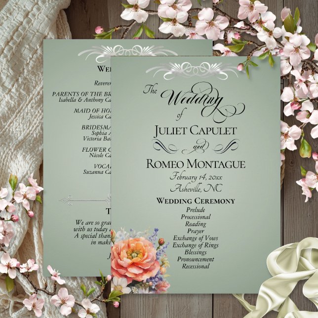 Programme Fleurs sauvages à l'aquarelle - Mariage sauge (Créateur téléchargé)