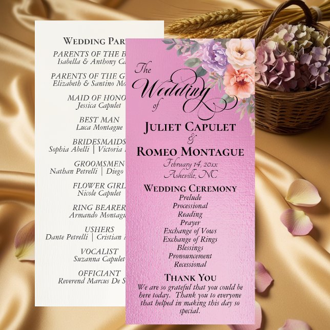 Programme Fleurs sauvages de printemps - Mariage Rose Rose (Créateur téléchargé)