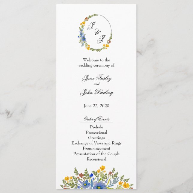 Programme Fleurs sauvages en couleurs primaires (Devant)