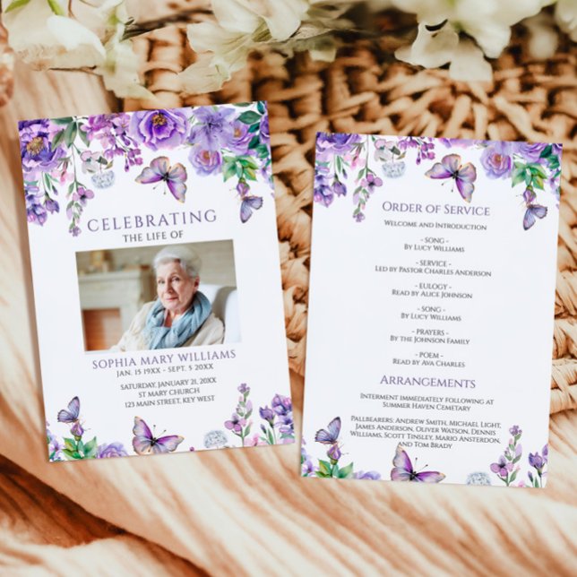 Programme Fleurs violettes Ordre funéraire (Créateur téléchargé)