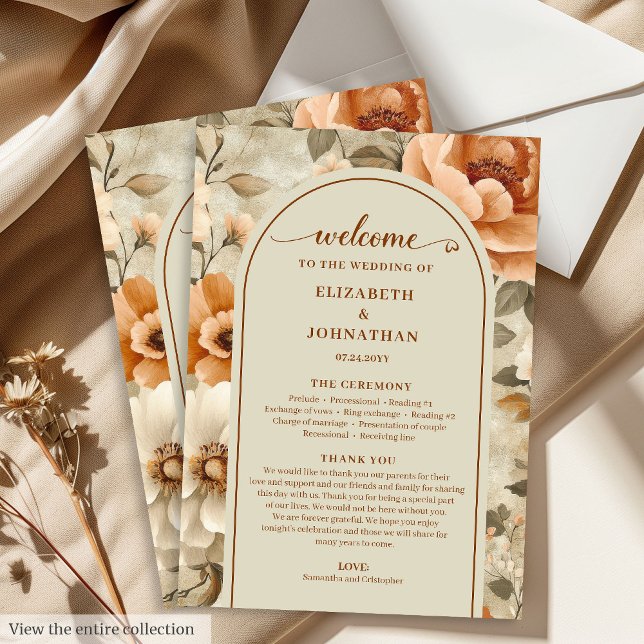 Programme Floral Chic Boho Terracotte Beige Sauge (Chic Boho Terracotta Beige Sage Floral Program)