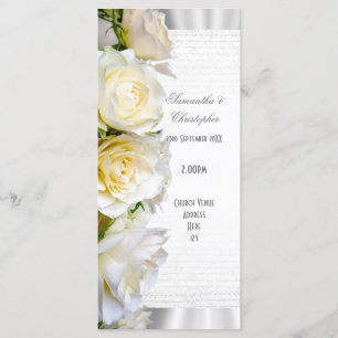Programme floral de mariage d'église de rose blanc