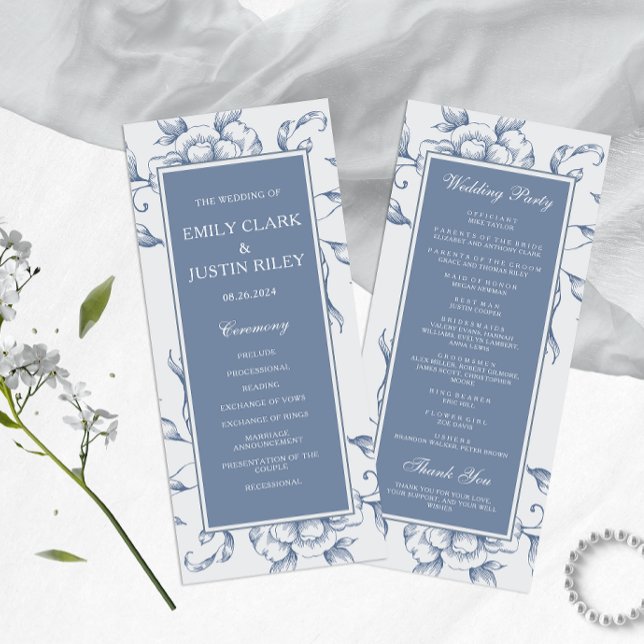 Programme Floral Dusty Blue Mariage élégant (Créateur téléchargé)