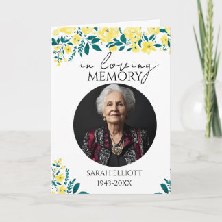 Programme floral Photo Funeral Order of Service Folded