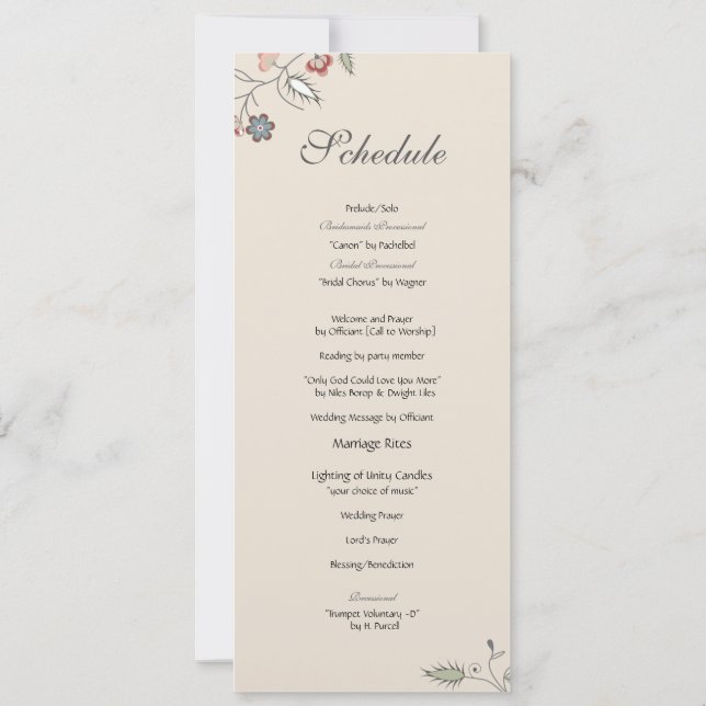 Programme floral vintage de bordure (Dos)