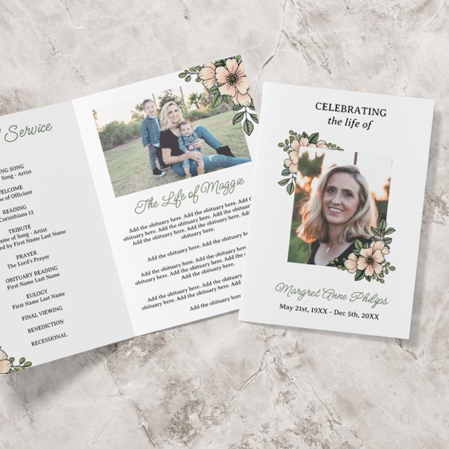 Programme Florales de Blush Photo Célébrer la vie (Créateur téléchargé)