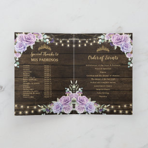 Programme Forêt florale pourpre Lilac Enchantée Quinceañera