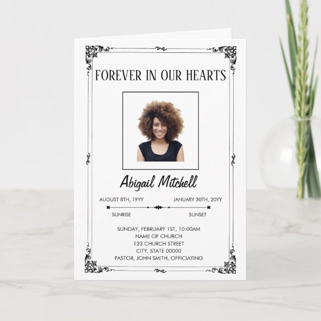 Programme Forever In Our Hearts Funeral Program | FP00015 (Devant)