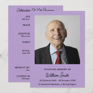 Programme funèbre hommage lavande atténuée
