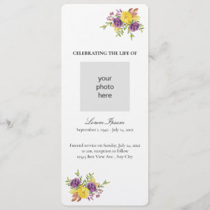 Programme Funérailles du Spray botanique jaune et violet