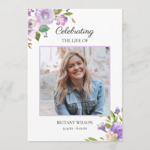 Programme Funérailles florales violettes Ordre de service