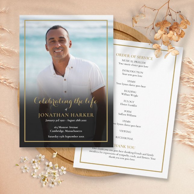 Programme Funérailles Mémorial Photo Ordre de service (Funeral Memorial Photo Order Of Service Program)