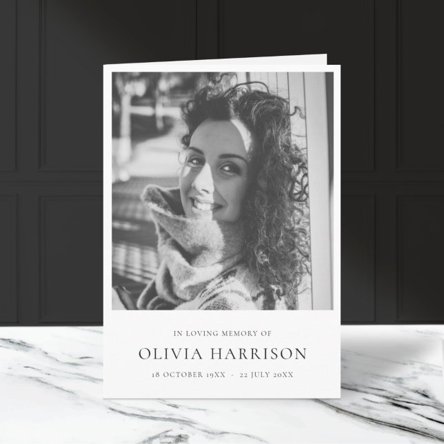 Programme Funérailles minimalistes | Ordre de service plié (Créateur téléchargé)