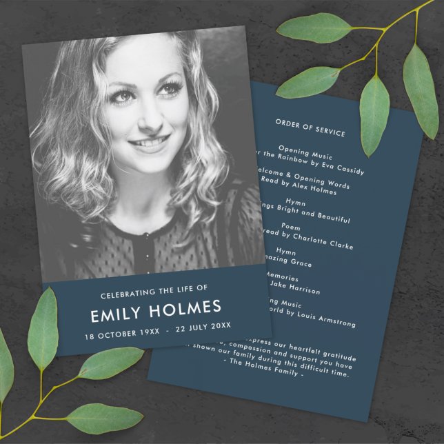 Programme Funérailles modernes | Célébration de la vie en bl (Créateur téléchargé)