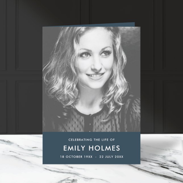 Programme Funérailles modernes | Marine Bleu Ordre de servic (Créateur téléchargé)