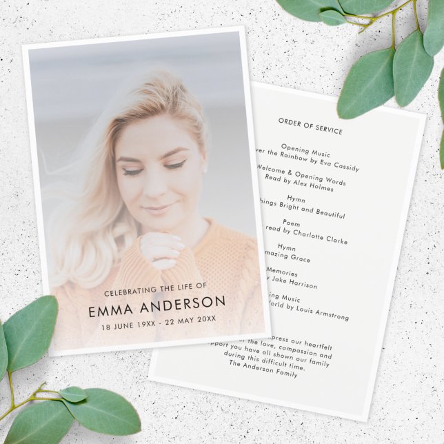 Programme Funérailles modernes | Photo commémorative de l'or (Créateur téléchargé)