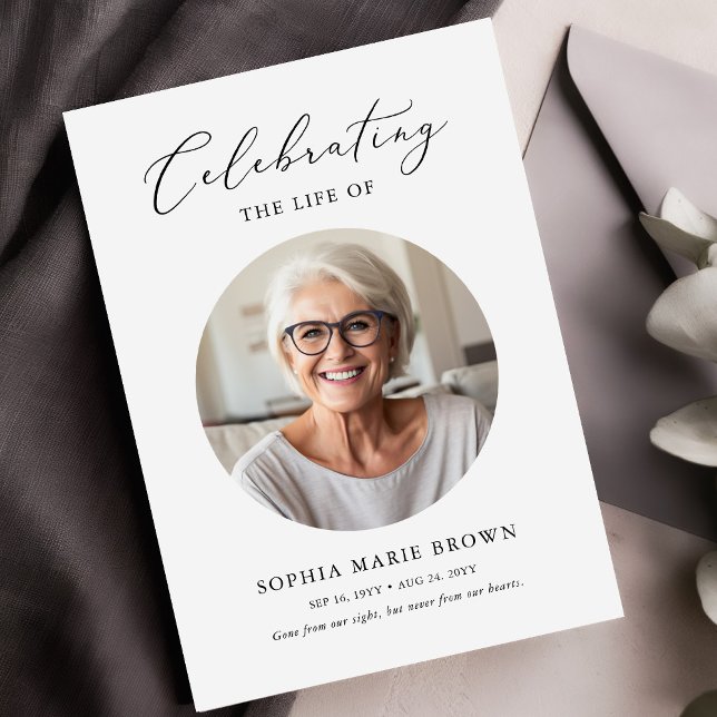 Programme Funérailles nécrologie Ordre de service Photo Mémo (Créateur téléchargé)