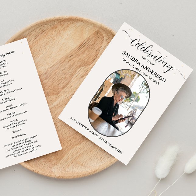 Programme Funérailles Pour Toujours Dans Nos Cœurs avec Phot (Forever In Our Hearts Funeral Program Template)