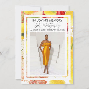 Programme funéraire coloré jaune vif