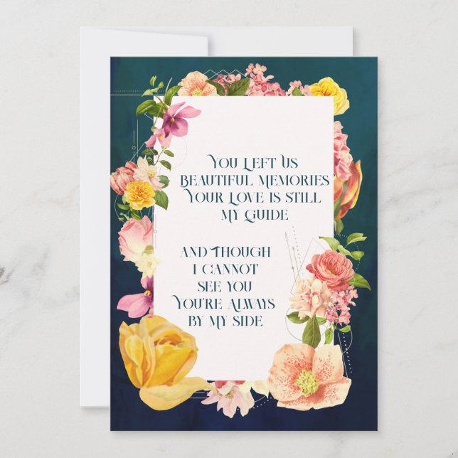 Programme funéraire d'aquarelle bleue Vibrant Flor (Devant)