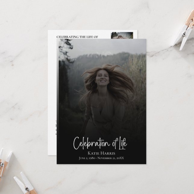 Programme funéraire de célébration de la vie (Devant/Arrière en situation)