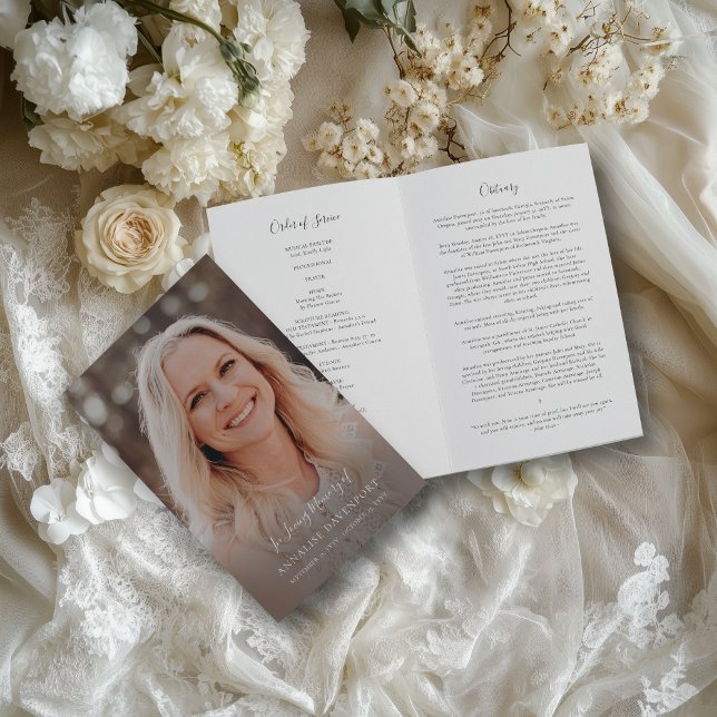 Programme funéraire de Sympathy Memorial Multi-Pho (This simple, yet elegant, program will help you express your love for your loved one.)