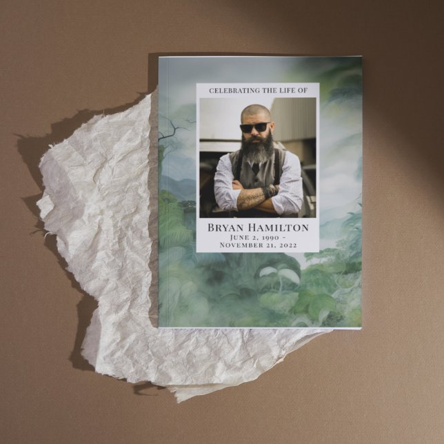 Programme funéraire des forêts humides d'aquarelle (Créateur téléchargé)