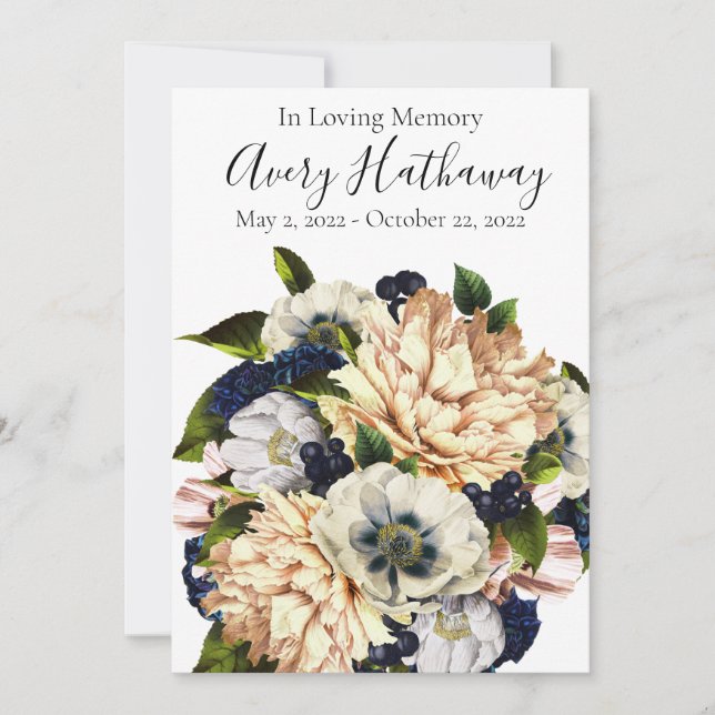 Programme funéraire du bouquet bleu (Devant)